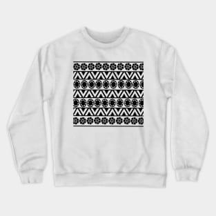 Black and white floral geometric pattern Crewneck Sweatshirt
